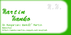 martin wanko business card